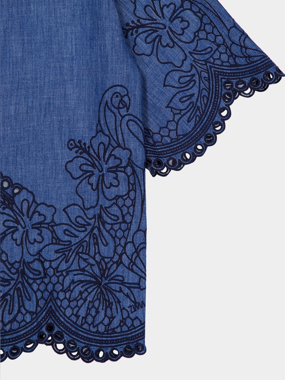 Zimmermann Women’s Coco Embroidered Denim Shirt in Railway Blue Sz 4 US NWT - Picture 7 of 10